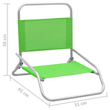 Folding Beach Chairs 2 pcs Green Fabric 310370