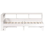 Bookcase Bed without Mattress White 100x200cm Solid Wood Pine 3324545