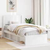 Bed Frame with Storage and Headboard White 90 x 200 cm 3414259