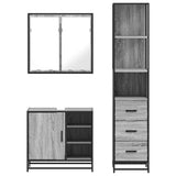 3 Piece Bathroom Furniture Set Grey Sonoma Engineered Wood 3301148