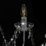 Chandelier with Beads Silver 12 x E14 Bulbs 281610