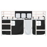 Kids' Loft Bed with Curtains without Mattress White&Black 80x200cm 3206958