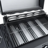 Gas BBQ Grill with 5 Burners Black Powder-coated Steel 367586