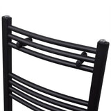 Black Bathroom Central Heating Towel Rail Radiator Curve 480x480mm 141912