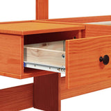 Bed Frame with Headboard Wax Brown 100 x 200 cm Solid Pine Wood 872709