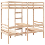 Loft Bed Frame with Desk and Chairs 90x190cm Solid Wood Pine 3308559
