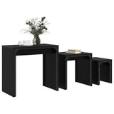 Coffee Table 3 pcs Black Oak Engineered wood 883536