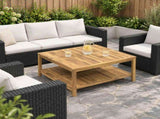 Coffee Table Whitewash 100.5 x 98 x 45 cm Solid Acacia Wood 901822