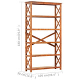 Bookshelf 100x30x180 cm Solid Acacia Wood Honey Finish 289626