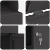 Parcel Drop Box with Storage Black 47.5 x 38 x 59 cm Steel 874940