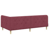 Corner Bed Frame with Headboard Wine Red 90 x 190 cm Fabric 42016564