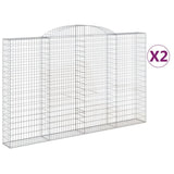 Arched Gabion Baskets 2 pcs 300x30x180/200 cm Galvanised Iron 3146593