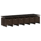 13 Piece Garden Dining Set with Cushions Brown Poly Rattan 3210585