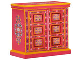 Sideboard Solid Mango Wood Pink Hand Painted 244839