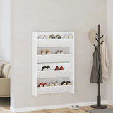 806742 Wall Shoe Cabinet 2 pcs White 80x18x60 cm Engineered Wood