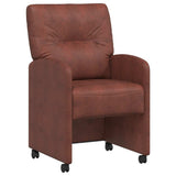 Dining Chairs with Wheels 2 pcs Shiny brown 57 x 67 x 95 cm 42017842
