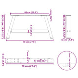 Coffee Table Legs A-Shaped 2 pcs 70x cm Steel 4012827