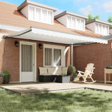 Retractable Awning Manual White 450x300 cm Fabric 3330995
