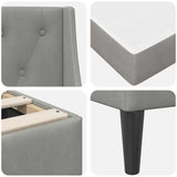 Bed Frame with Mattress Light Grey 180 x 200 cm Velvet 3415241