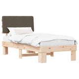 Bed Frame with Upholstered Headboard Taupe 90 x 190 cm 877387