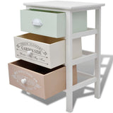 French Storage Cabinet 3 Drawers Wood 242876