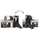Bunk Bed without Mattress with Slide White and Black 90x200 cm 3284161