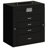 Jewellery Box 5-Layer with Mirror Lockable Black 4103563