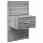 ZNTS Wall-mounted Bedside Cabinet with LED Lights Grey Sonoma 848167