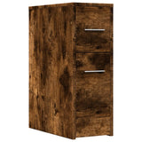 Narrow Bathroom Cupboard with Wheels Smoked Oak Engineered Wood 855281