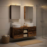 Bathroom Furniture Set 5 pcs Old Wood Engineered Wood and Glass 3407077