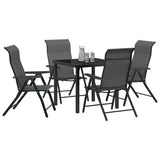 Garden Dining Set 5 pcs Grey Powder-Coated Steel 3379276