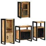 Bathroom Furniture Set 4 pcs Brown Soild Mango Wood 3305686