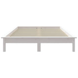 Bed Frame without Mattress White Super King Size Solid Wood 820557