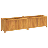 Garden Planter with Liner 199x38.5x50 cm Solid Wood Acacia 366443