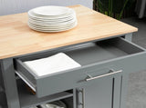 Compact Kitchen Trolley Utility Cart on Wheels with Open Shelf & Storage Drawer for Dining Room, T3398P342451