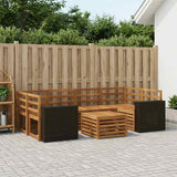 Outdoor Sofa Set 7 pcs Natural Solid Acacia Wood 3384090