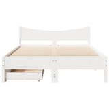 Bed Frame with Drawers White 160x200 cm Solid Wood Pine 3301900