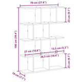 Wall Cube Shelf 12 Compartments Artisian Oak Engineered Wood 860021