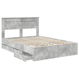 Bed Frame with Drawer Concrete Grey 140 x 200 cm Engineer Wood 3409850