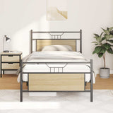 Bed Frame without Mattress Sonoma Oak 100x190 cm Engineered Wood 4106804