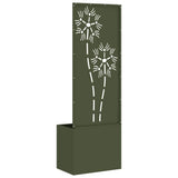 Garden Privacy Screen Olive green 50 x 140 cm Cold-rolled steel 876437