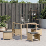 Garden Stools with Cushions 4 pcs Mix Beige 41x41x36 cm Poly Rattan 365054