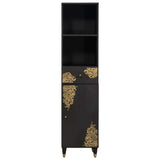 Bathroom Cabinet Black 38 x 33 x 160 cm Solid Mango Wood 4018830