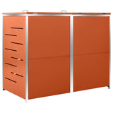 Double Wheelie Bin Shed 138x77.5x112.5 cm Stainless Steel 149563