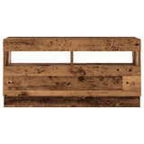 TV Cabinet with LED Lights Old Wood 260x35x40 cm Engineered Wood 3329167