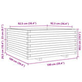 Garden Planter White 100x100x49.5 cm Solid Wood Pine 3282540