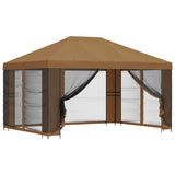 Garden Gazebo with Sidewalls 4 x 3 m Beige Polyester and Steel 900385