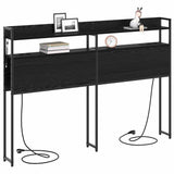 Headboard with Shelf Black oak 140 cm Engineered wood 859695