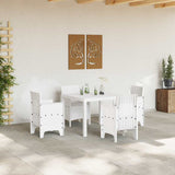 Garden Dining Set 5 pcs White Polypropylene 3378544