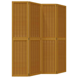 Room Divider 4 Panels Brown Solid Wood Paulownia 358818